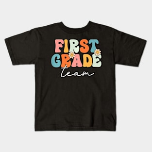 First Grade Team Groovy Back To School 1St Grade Kids T-Shirt